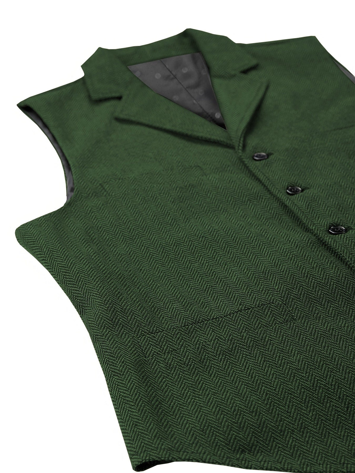 Kessoro Men's Refined Herringbone Tailored Waistcoat in black, coffee brown, royal blue, green and light brown - men's apparel, view 28 of 35