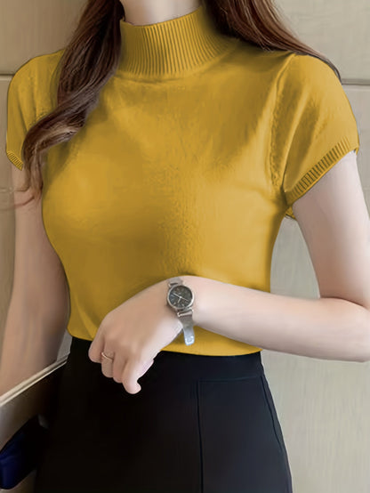 Kessoro women's short-sleeve mock-neck top in one of five colourways, view 17 of 29