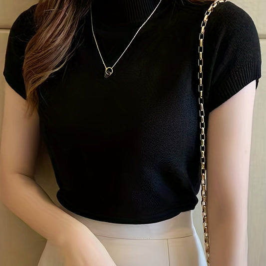 Kessoro women's short-sleeve mock-neck top in one of five colourways, view 1 of 29