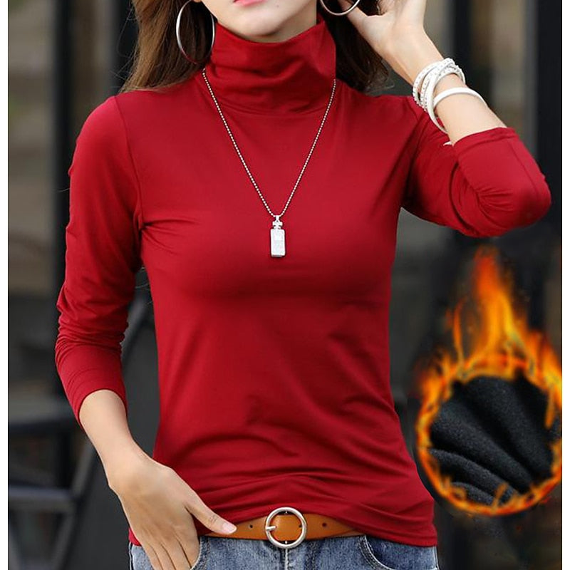 Kessoro women's fleece-lined turtleneck top in one of five colourways, view 3 of 9