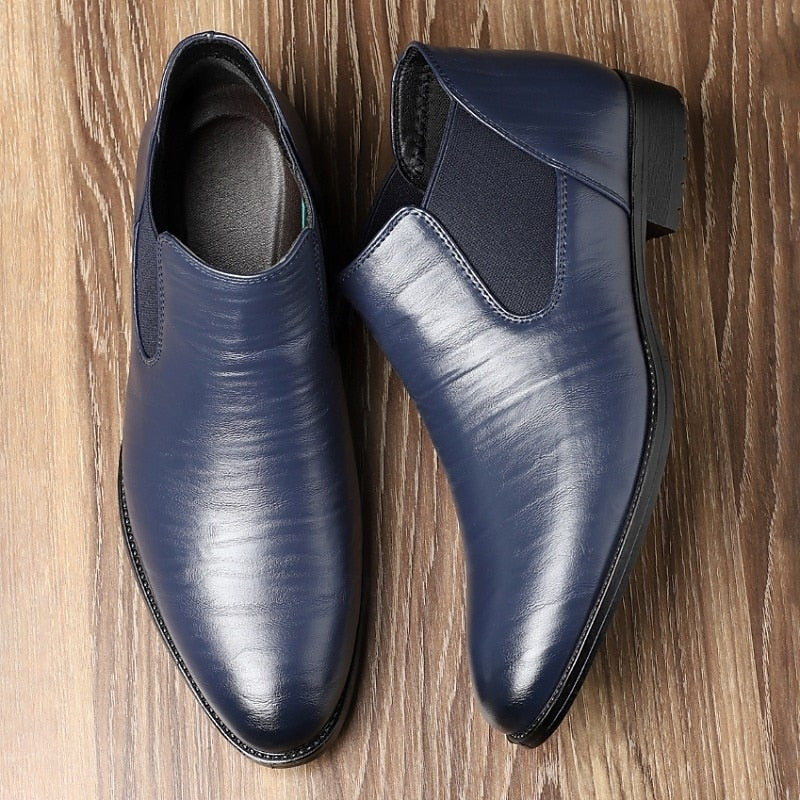 Kessoro men's classic slip-on Chelsea boots in blue and black - view 3