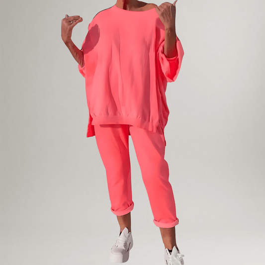 Kessoro women's oversized casual lounge set in pink, light blue, gray, black, yellow, light green and purple
