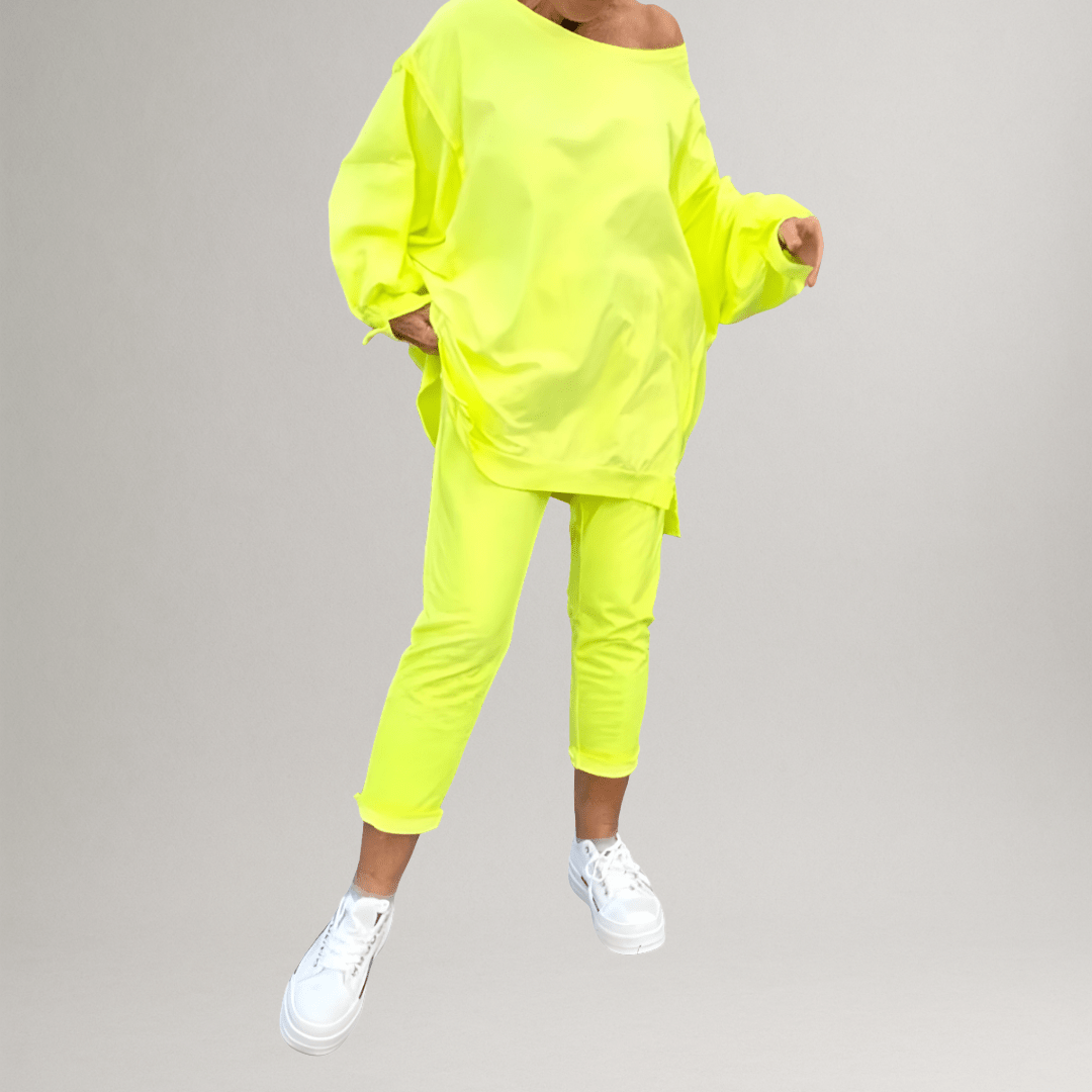 Kessoro women's oversized casual lounge set in pink, light blue, gray, black, yellow, light green and purple