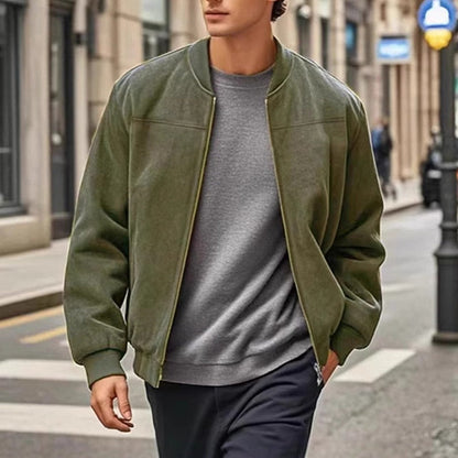Kessoro men's lightweight stand-collar zip-up jacket in dark blue, blue, camel, black and army green – image 14 of 14