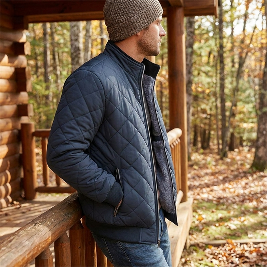 Kessoro Men's Slim-Fit Fleece Bomber Jacket