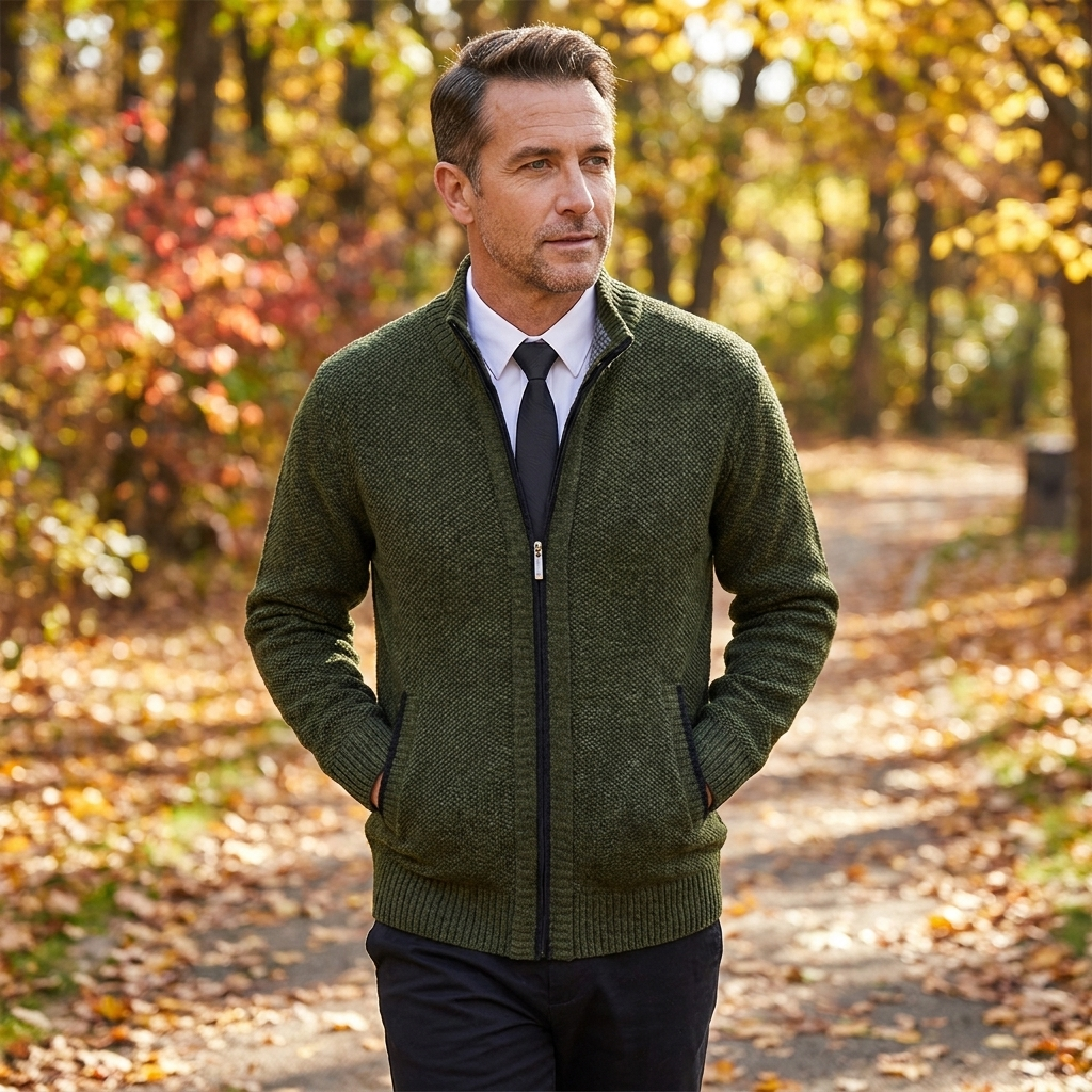 Kessoro Men's Warm Fleece Cardigan