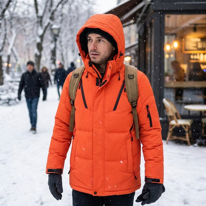Kessoro Men's Quilted Stand-Collar Warm Winter Jacket — view 2