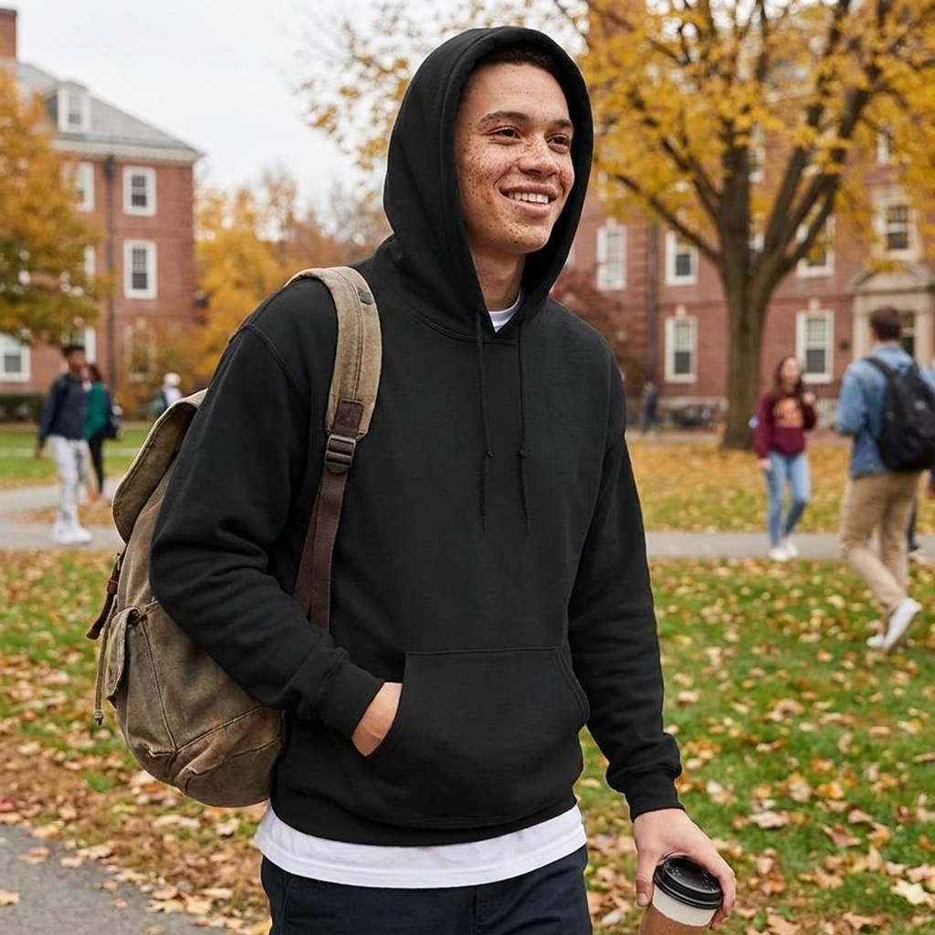 Kessoro Men's Casual Solid Hoodie