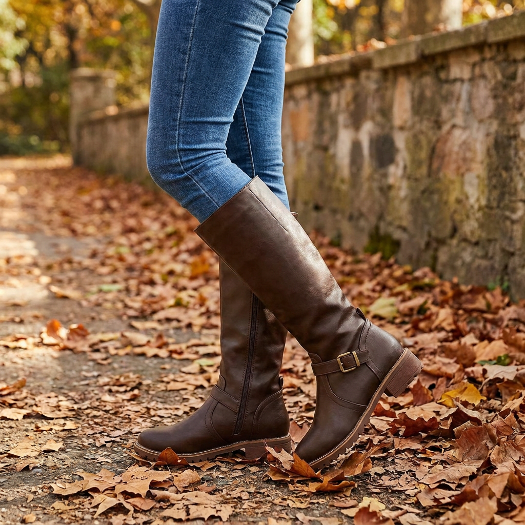Kessoro Women's Chunky-Heel Over-the-Knee Riding Boots