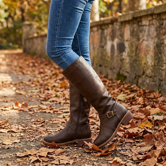 Kessoro Women's Chunky-Heel Over-the-Knee Riding Boots