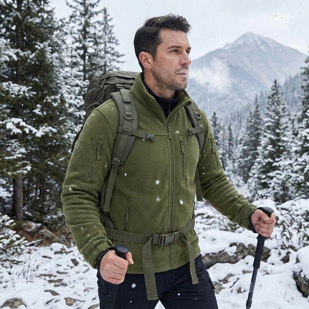 Kessoro Men's Zip-Up Thermal Fleece Hiking Jacket