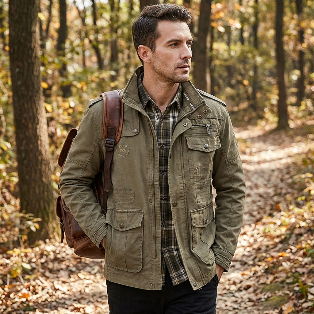 Kessoro Men's Business Casual Cotton Jacket