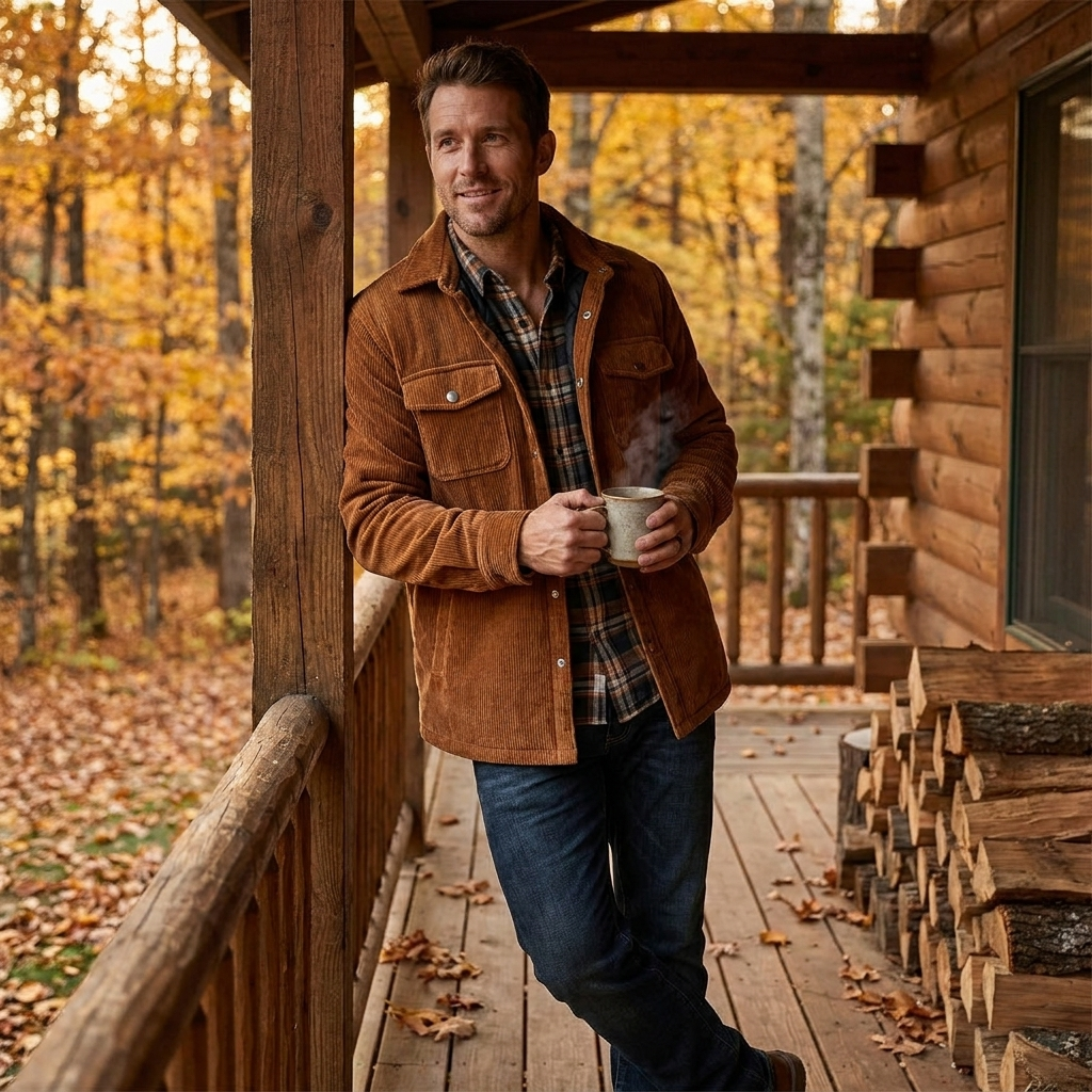 Kessoro Men's Warm Casual Corduroy Blazer