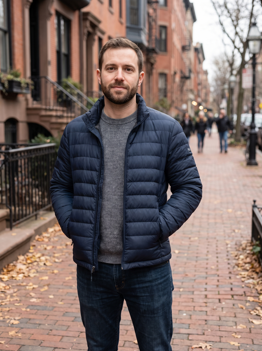 Kessoro Men's Quilted Stand-Collar Warm Winter Jacket