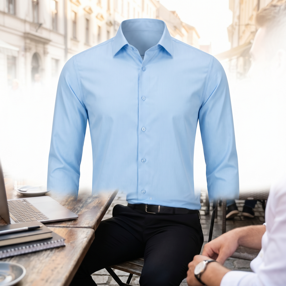 Kessoro Grant long-sleeve business casual shirt, on white background