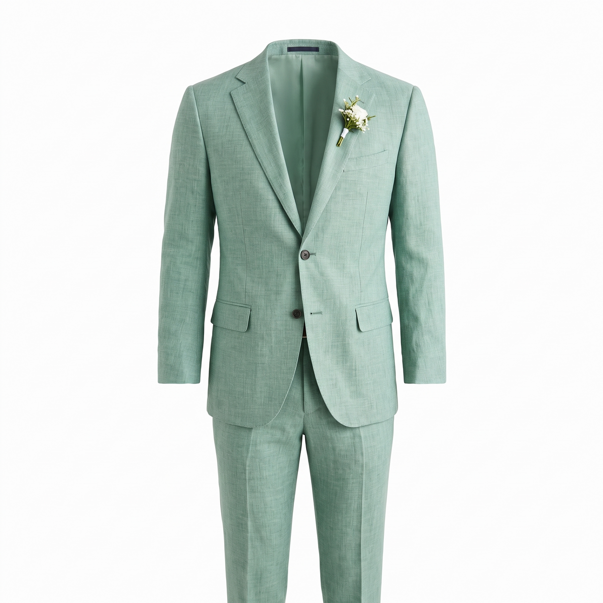 Kessoro Lawson linen two-piece set, on white background