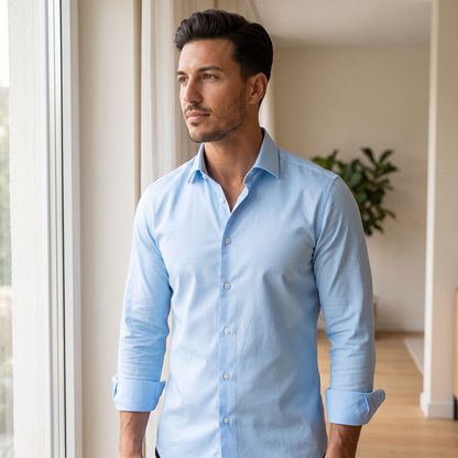 Kessoro Grant long-sleeve business casual shirt, at home in natural light