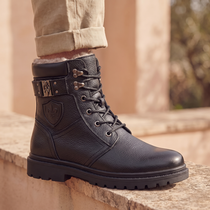 Kessoro Summit insulated high-top winter boots, fabric and detail close-up