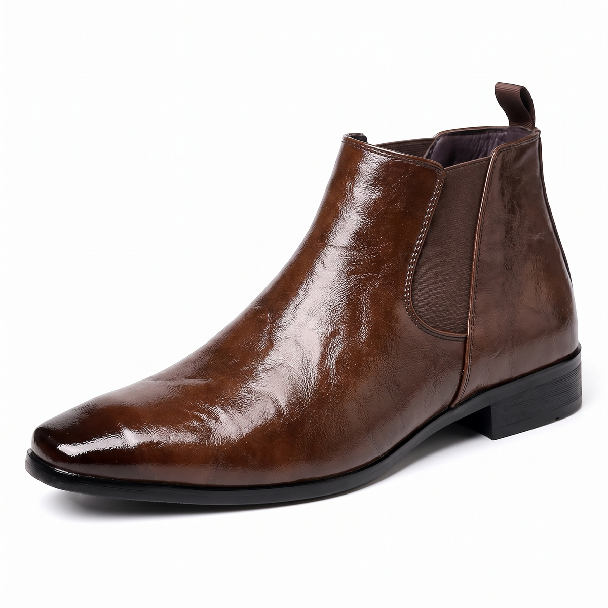 Kessoro Beckett polished Chelsea boots, on white background