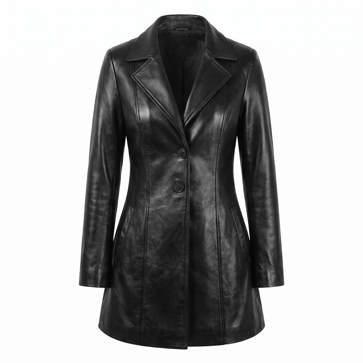 Kessoro Vivienne tailored mid-length coat, on white background