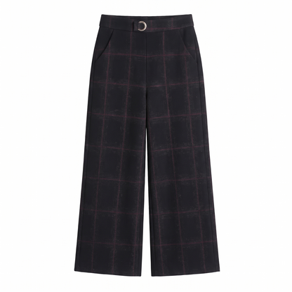 Kessoro Blair checked high-waist wide-leg trousers, on white background
