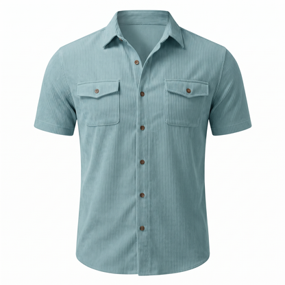 Kessoro Hayes chest-pocket button-up shirt, on white background