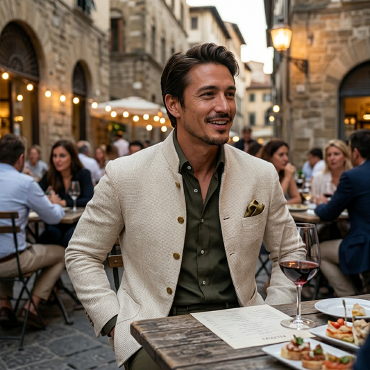 Kessoro Men's Single-Breasted Cotton-Blend Cardigan