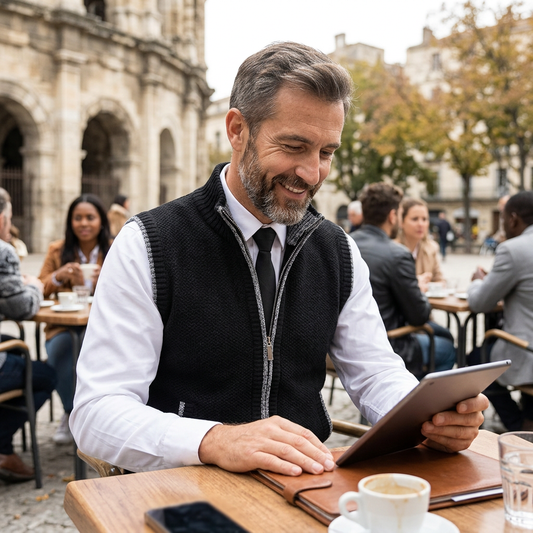 Kessoro Men's Knitted Solid Knit Sweater