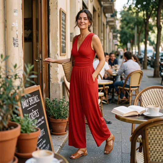 Kessoro Women's Sleeveless Wide-Leg Jumpsuit