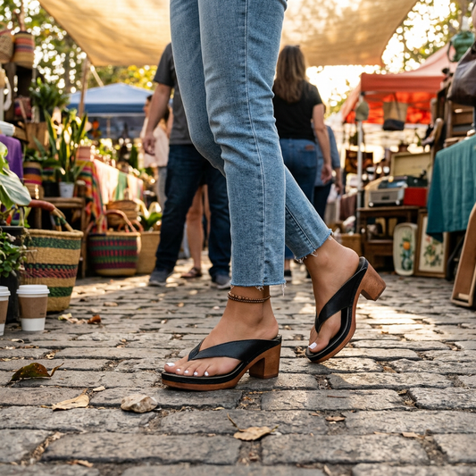 Kessoro Women's Block-Heel Toe-Post Sandals