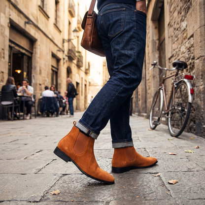Kessoro Men's Classic Elastic Side Panel Ankle Chelsea Boots