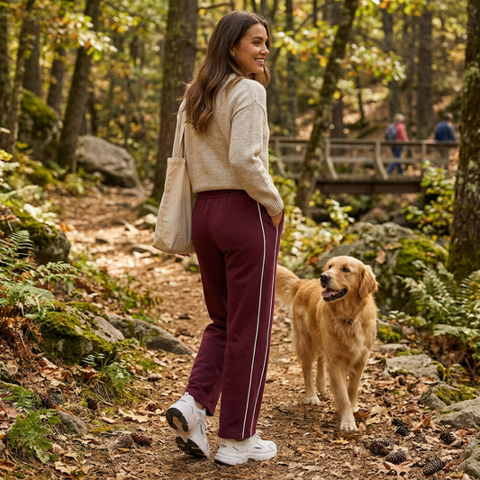 Kessoro Women's Relaxed Side-Stripe Straight-Leg Joggers