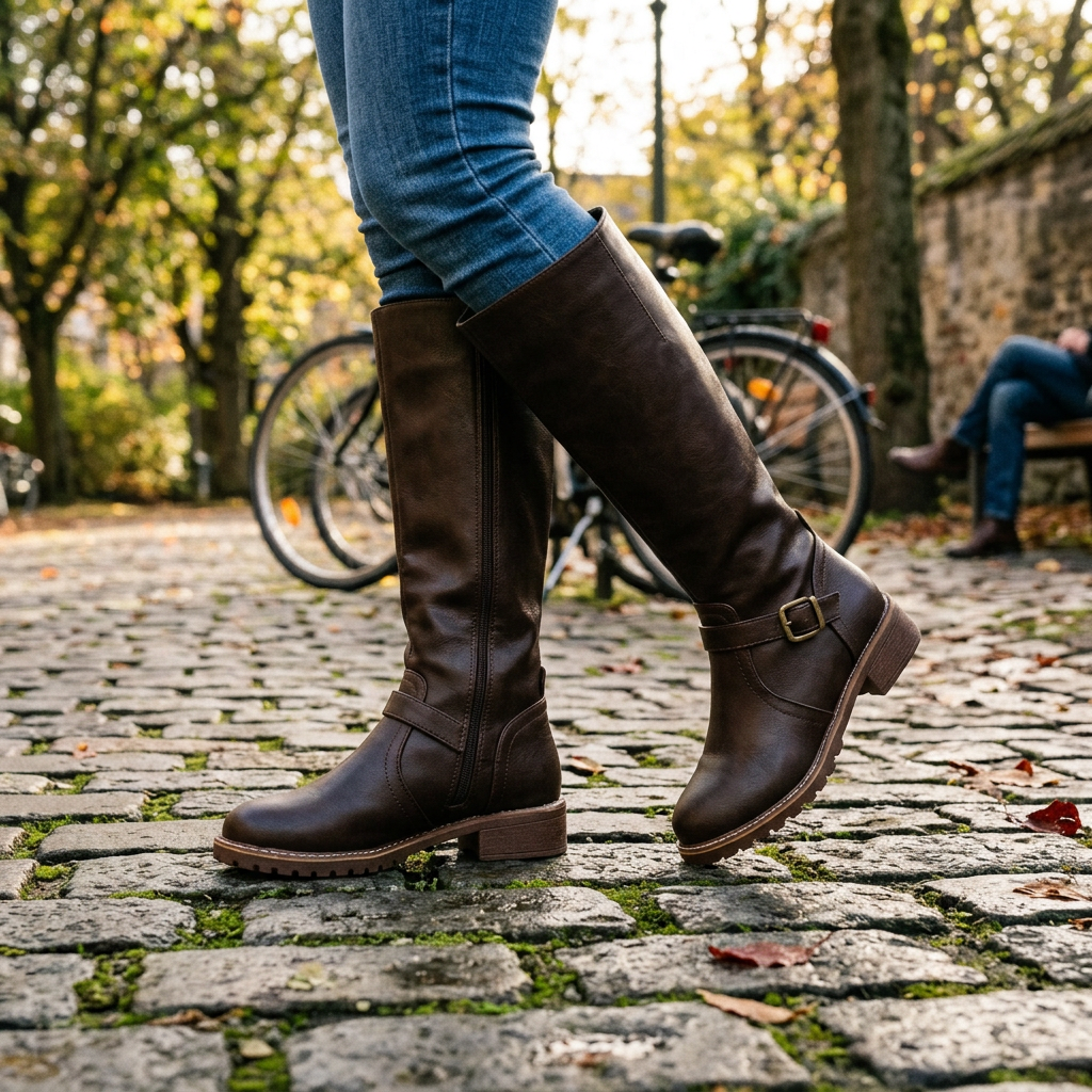 Kessoro Women's Chunky-Heel Over-the-Knee Riding Boots