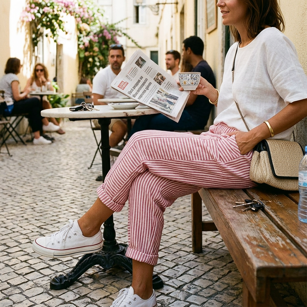 Kessoro Women's Striped Summer Trousers