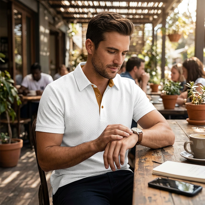 Kessoro Men's Refined Textured Polo Shirt