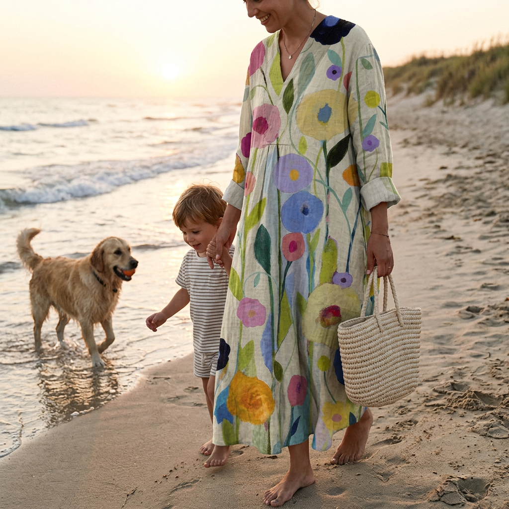 Kessoro Women's Casual Floral Flowing Long Dress