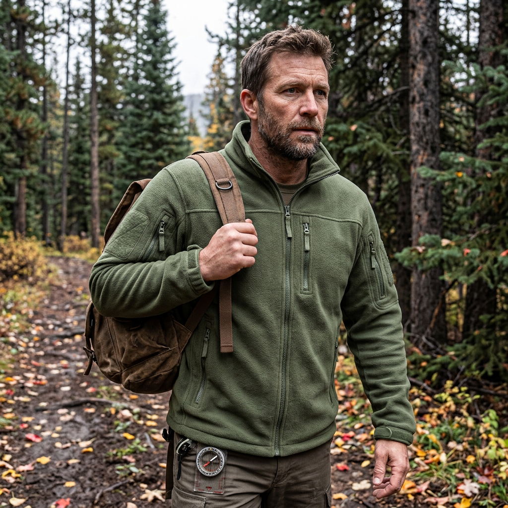 Kessoro Men's Zip-Up Thermal Fleece Hiking Jacket