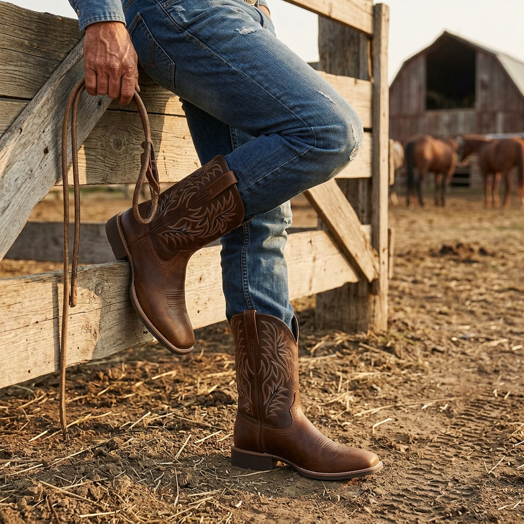 Kessoro Men's Embroidered Western Cowboy Boots