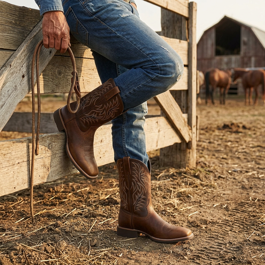 Kessoro Men's Embroidered Western Cowboy Boots