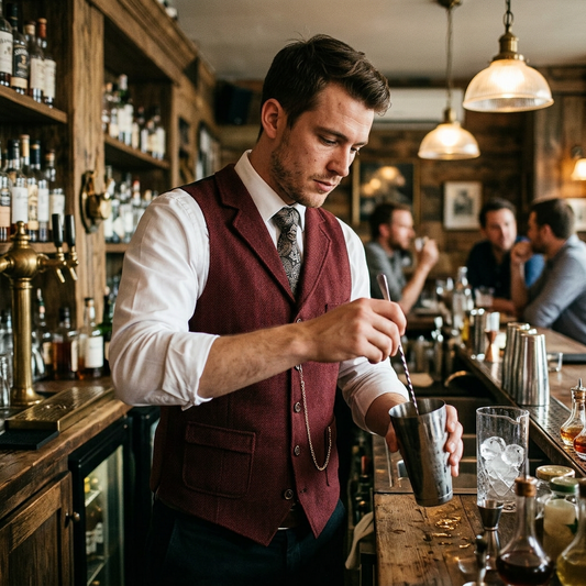 Kessoro Men's Herringbone Single-Breasted Vest