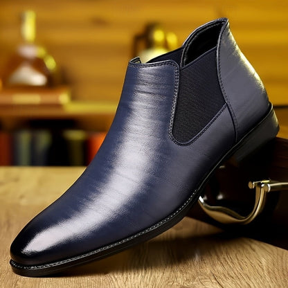 Kessoro men's classic slip-on Chelsea boots in blue and black - view 1
