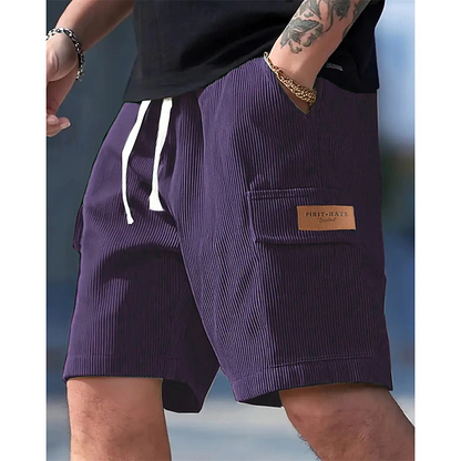 Kessoro men's relaxed fit drawstring cargo shorts in neutral, green and navy tones