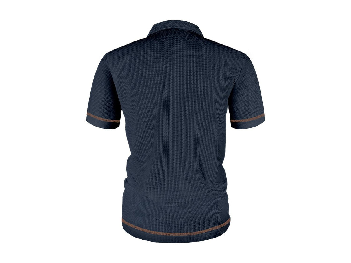 Kessoro men's refined textured short-sleeve polo shirt in white, black, dark blue and light blue