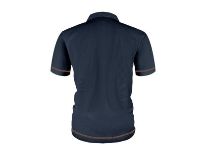 Kessoro men's refined textured short-sleeve polo shirt in white, black, dark blue and light blue