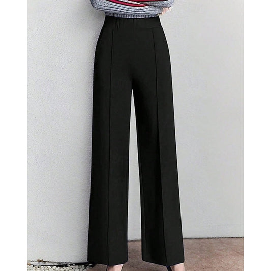 Kessoro women's high-waist wide-leg tailored pants in black and white