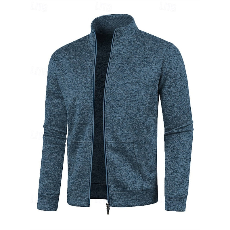 Kessoro Men's Full-Zip Stand-Collar Jacket in navy blue, blue, grey and more colours, image 1 of 12.