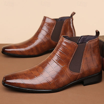 Kessoro Men's Polished Slip-On Chelsea Boots in black and brown tones - men's footwear, view 7 of 13