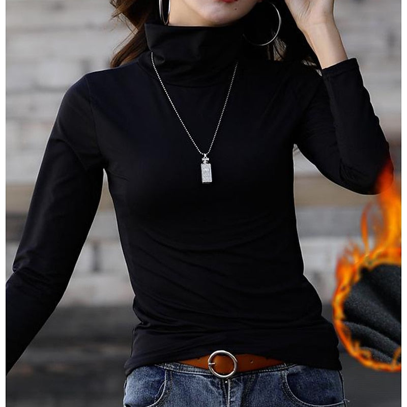 Kessoro women's fleece-lined turtleneck top in one of five colourways, view 5 of 9