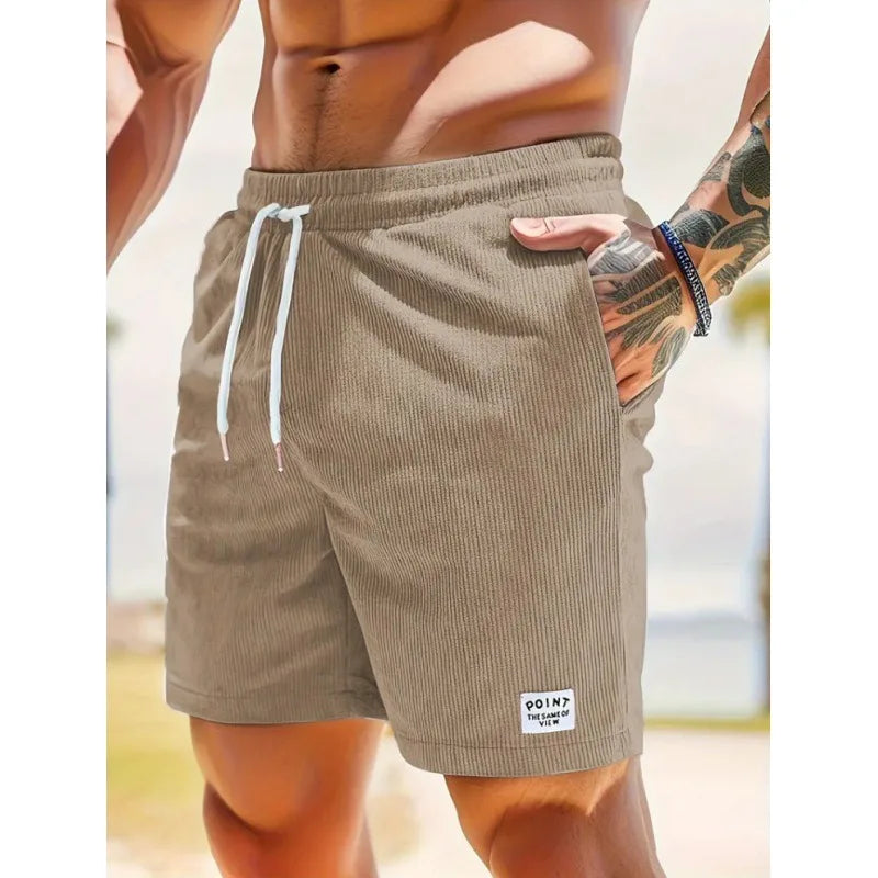 Men's casual drawstring summer shorts in assorted colours
