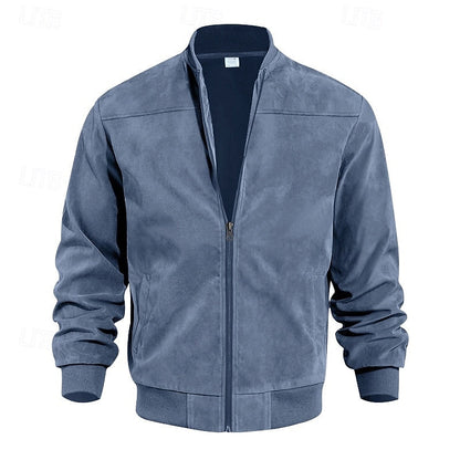 Kessoro men's lightweight stand-collar zip-up jacket in dark blue, blue, camel, black and army green – image 6 of 14